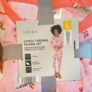 Serra Pink Christmas Thermal Pajama Set